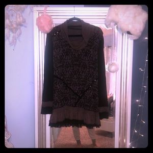 Long sleep scoop neck